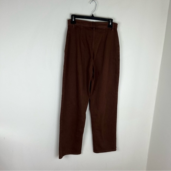 Aritzia Wilfred Free Modern Utility Pant Dark Chocolate Brown High Rise Size 6 - Picture 4 of 6